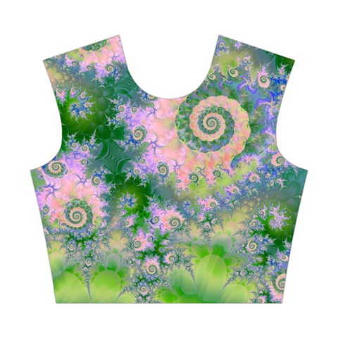 Rose Apple Green Dreams, Abstract Water Garden Cotton Crop Top from ArtsNow.com Front