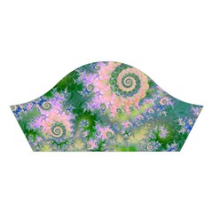 Rose Apple Green Dreams, Abstract Water Garden Cotton Crop Top from ArtsNow.com Left Sleeve