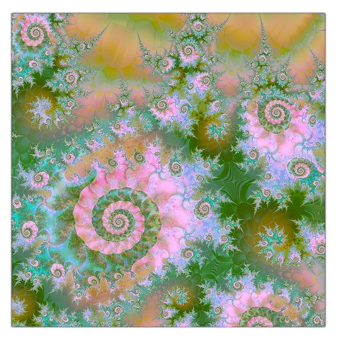 Rose Forest Green, Abstract Swirl Dance Large Satin Scarf (Square) from ArtsNow.com Front