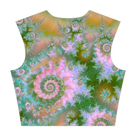 Rose Forest Green, Abstract Swirl Dance Cotton Crop Top from ArtsNow.com Back