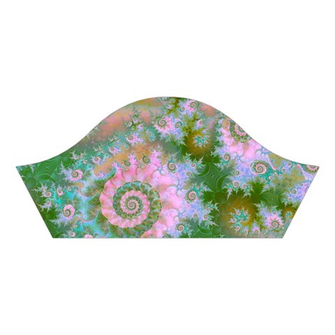 Rose Forest Green, Abstract Swirl Dance Cotton Crop Top from ArtsNow.com Left Sleeve