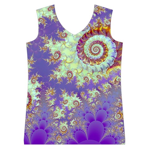 Sea Shell Spiral, Abstract Violet Cyan Stars Women s Basketball Tank Top from ArtsNow.com Front