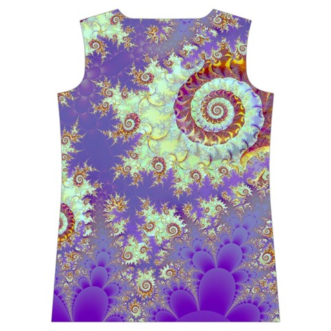 Sea Shell Spiral, Abstract Violet Cyan Stars Women s Basketball Tank Top from ArtsNow.com Back