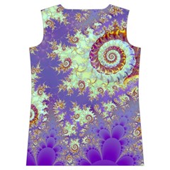 Sea Shell Spiral, Abstract Violet Cyan Stars Women s Basketball Tank Top from ArtsNow.com Back