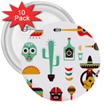 Mexican 3  Button (10 pack)