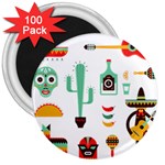 Mexican 3  Magnet (100 pack)