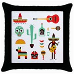 Mexican Throw Pillow Case (Black)