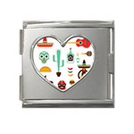 Mexican Mega Link Heart Italian Charm (18mm)