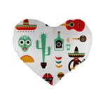 Mexican Standard 16  Premium Heart Shape Cushion 