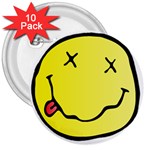 grunge Emoji  3  Button (10 pack)