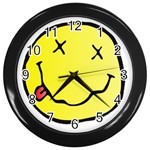 grunge Emoji  Wall Clock (Black)