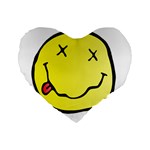 grunge Emoji  Standard 16  Premium Flano Heart Shape Cushion 