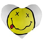 grunge Emoji  Large 19  Premium Flano Heart Shape Cushion