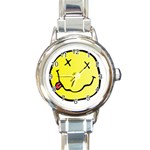 grunge Emoji  Round Italian Charm Watch