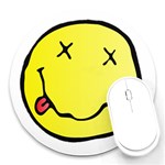 grunge Emoji  Round Mousepad