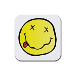 grunge Emoji  Rubber Coaster (Square)