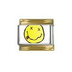 grunge Emoji  Gold Trim Italian Charm (9mm)