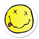 grunge Emoji  Magnet 5  (Round)