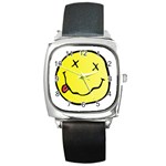 grunge Emoji  Square Metal Watch