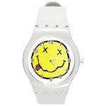 grunge Emoji  Round Plastic Sport Watch (M)