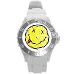 grunge Emoji  Round Plastic Sport Watch (L)