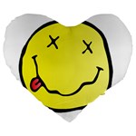 grunge Emoji  Large 19  Premium Heart Shape Cushion