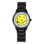 grunge Emoji  Stainless Steel Round Watch