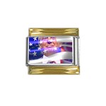 Donald Trump flag Gold Trim Italian Charm (9mm)