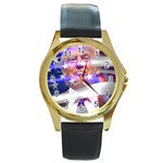 Donald Trump flag Round Gold Metal Watch