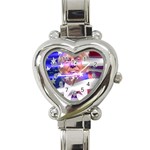 Donald Trump flag Heart Italian Charm Watch