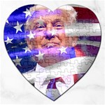 Donald Trump flag Jigsaw Puzzle (Heart)