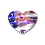 Donald Trump flag Rubber Coaster (Heart)