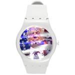 Donald Trump flag Round Plastic Sport Watch (M)