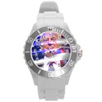 Donald Trump flag Round Plastic Sport Watch (L)