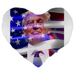 Donald Trump flag Large 19  Premium Heart Shape Cushion