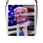 Donald Trump flag Flap Closure Messenger Bag (L)