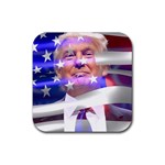 Donald Trump flag Rubber Coaster (Square)