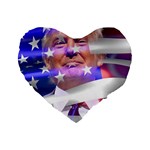 Donald Trump flag Standard 16  Premium Flano Heart Shape Cushion 