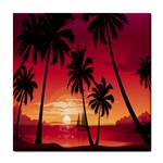  Tropical sunset ceramic wall tile / Tile Coaster / Tile trivet