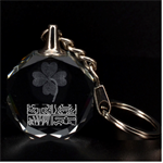 pop art Clover 3D Engraving Circle Key Chain