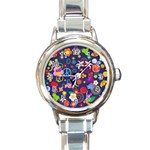 Boho floral  Round Italian Charm Watch