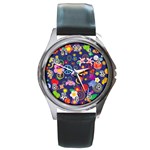 Boho floral  Round Metal Watch