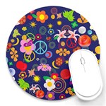 Boho floral  Round Mousepad