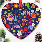 Boho floral  Ornament (Heart)