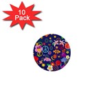 Boho floral  1  Mini Button (10 pack) 