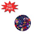 Boho floral  1  Mini Button (100 pack) 