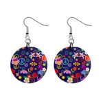 Boho floral  1  Button Earrings