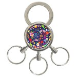 Boho floral  3-Ring Key Chain