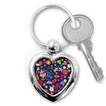 Boho floral  Key Chain (Heart)