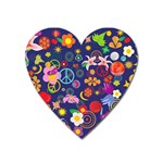 Boho floral  Magnet (Heart)